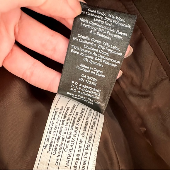 Aritzia Babaton Wool Cashmere Connor Coat Olive Green Short XXS - Picture 8 of 9